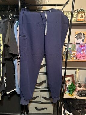 Figs Navy Blue Drawstring Jogger Scrub Pants